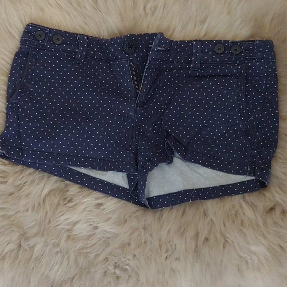 Size 0 Navy and White Polka Dot Short